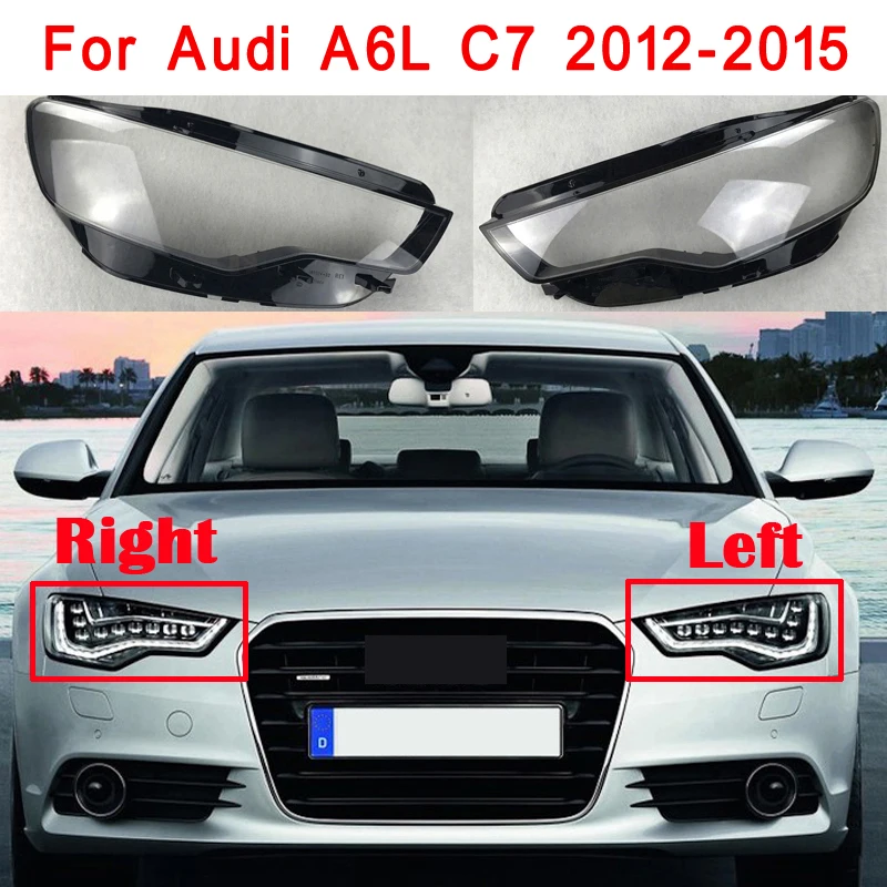 Für Audi A6 C7 2012-2015 Auto Front Scheinwerfer Objektiv Abdeckung Auto Transparent Lampenschirm Lampenschirm Lampe Abdeckung Kopf Lampe licht Shell