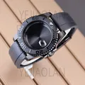 40mm Schwarz herren Uhr Fällen Rubber Strap Für YACHT-MASTER Seiko nh34 nh35 nh36 nh38 Miyota 8215