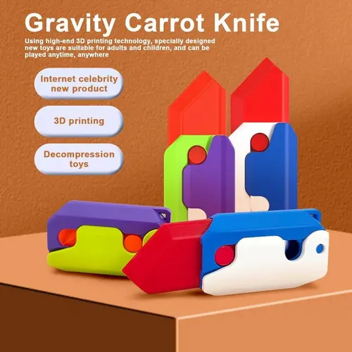 3d Karotten messer Spielzeug Anti stress Spielzeug leuchtende Karotten gravitys Messer Karotten