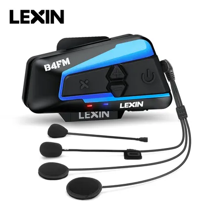 Lexin B4FM-X für 10 Fahrer Intercom Motorrad Bluetooth Helm Headsets BT 5,0 Moto Inter com unica dor Image