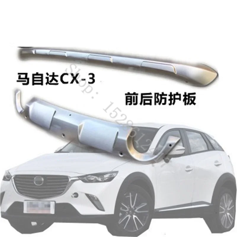 Edelstahl vorne und hinten Stoßschutz-gleiter-platte abdeckung fit für Mazda CX-3 cx3 2017-2021 auto zubehör styling Image