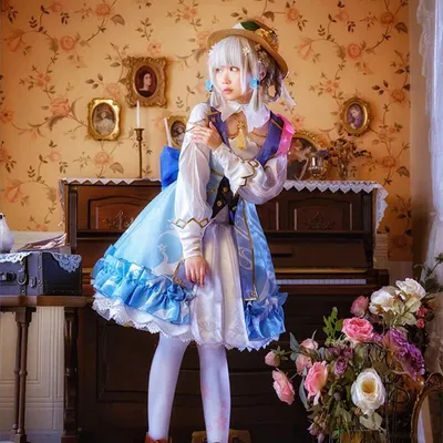 Kamisato Ayaka Cosplay Spiel Genshin Impact Springbloom Missive Ayaka Haut Kostüm Spiel Genshin Image