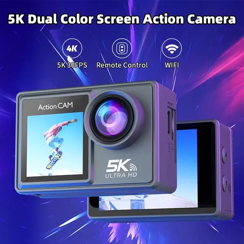 2 Zoll ips Dual-Screen-Action-Kamera 5k 30fps 48mp wifi wasserdicht 30m Unterwasserkamera 1080p