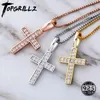 TOPGRILLZ 925 Sterling Silber Ice Zirkon Kreuz Anhänger Gold Silber Rose Gold Fashion Hip-hop
