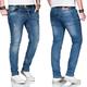 Slim-fit-Jeans ALESSANDRO SALVARINI "ASCatania" Gr. W32 L36, Länge 36, blau (as, 160, used) Herren Jeans Slim Fit