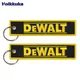 1pc 2pcs 3pcs Set Verkauf doppelseitige Stickerei gelbe Buchstaben Dewalt Herren Tag Schlüssel bund