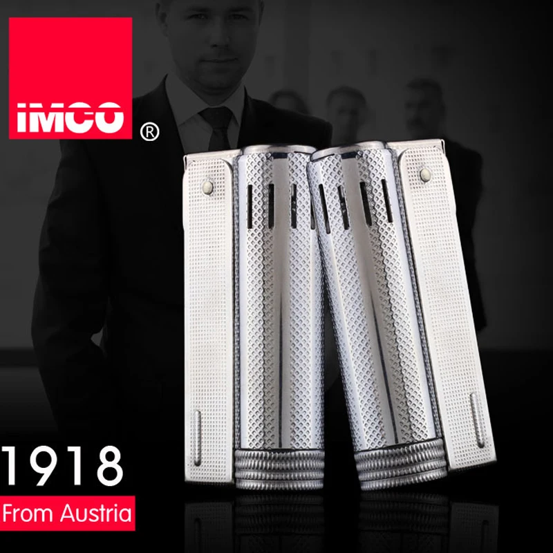 Echtes IMCO Feuerzeug Vintage nostalgisches Messing Metall WWII Benzinfeuerzeug Goldener Zigarettenanzünder Image