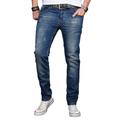 Slim-fit-Jeans ALESSANDRO SALVARINI "ASLuca" Gr. W32 L34, Länge 34, blau (as045) Herren Jeans Slim Fit