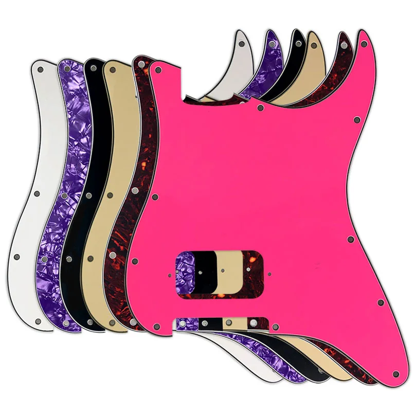 Pleroo Custom Parts 11-Schraubenlöcher-Schlagbretter, passend für Fender Tom Delonge Strat Gitarre US St Bridge Humbucker, keine Kontrolllöcher Image
