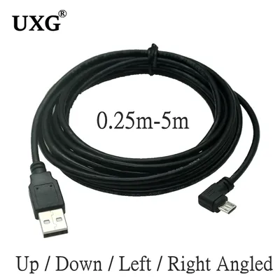 Up Down Links Rechts abgewinkelt 90 Grad USB Micro USB Stecker auf USB Stecker Datenladung Image