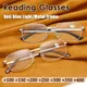 Lightweight Metal Frame Reading Glasses with Resin Lenses Transparent Men and Women Eye Glasses +100
