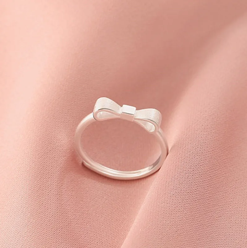 BF CLUB Ring aus 925er-Sterlingsilber für Damen, Schmuck, Schnur, Schleife, Finger, offen, Vintage, handgefertigt, Ring, Allergie, für Party, Geburtstag, Geschenk