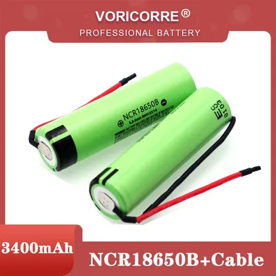 Neue Original NCR18650B 3 7 v 3400mAh 18650 Lithium-Akku Schweißen Silica gel Kabel DIY batterien