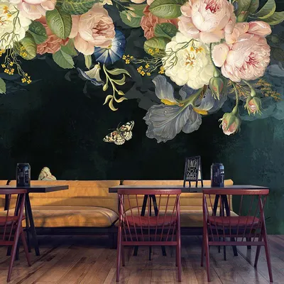 Nach 3D Tapete Seide Tuch Wasserdichte Leinwand Wandbilder Wand Malerei Pastoralen Floral Blume Image