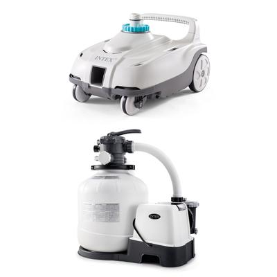 Intex Automatic Pool Cleaner w/Krystal Clear Saltwater System & Sand Filter Pump - 13