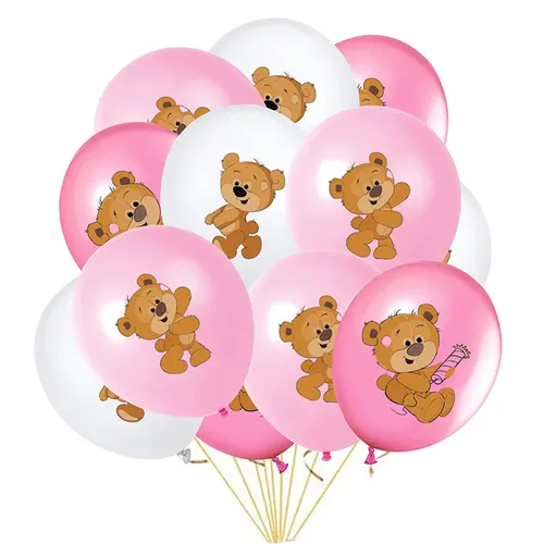 10/20pcs niedlichen Bären druck Ballon 12 Zoll rosa weiß Teddybär Latex Ballon Baby party Geburtstag
