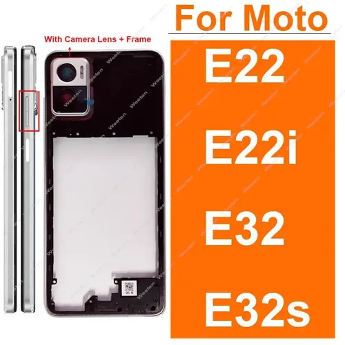 Mittlere Rahmen abdeckung für Motorola Moto E22 E22i E32 E32s mittleres Gehäuse mit Linsen