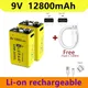 2023 9V 12800mAh Li-Ionen-Batterie Micro-USB-Batterien 9V Lithium für Multimeter-Mikrofon Spielzeug