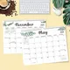 2020-2021 Tisch kalender Wandkalender mit großen monatlichen Seiten Schreibtisch Zeitplan Home