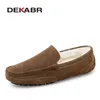 DEKABR Männer Loafer Schuhe Warme Weiche Echtes Leder Business Männer Mokassins Schuhe Atmungsaktive Slip on Driving Schuhe Größe 38-47