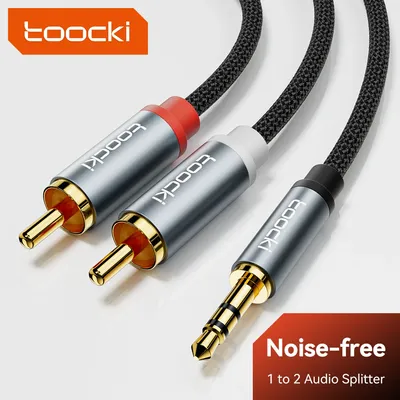 Toocki rca audio kabel 3,5mm männlich zu 2rca lautsprecher kabel männlich splitter aux 2 rca kabel Image