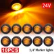 10 stücke Wasserdichte 24V 3LED 3/4 "Runde Anhänger Seite Marker Lichter Vorne Hinten Lkw Traktoren