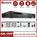 Ahd 4k 8ch cctv dvr recorder 6 in 1 hybrid nvr dvr sicherheits system 8mp xmeye analoger