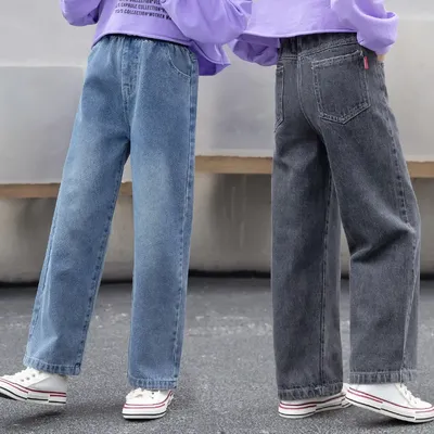 Neue Jeans Für Mädchen Patchwork Kinder Jeans Für Mädchen Brief Muster Kinder Jeans Casual Stil Kinder Kleidung 6 8 10 12 14 jahre