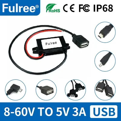 12 V 24V 36V 48V zu 5 V Mini Micro USB C DC Step Down Power Converter 12 Volt zu 5 Volt DC Buck Auto Ladegerät USBC Stecker Typ-C