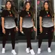 Frauen Zwei Stück Anzug Casual Sportswear Mode Gradienten Pullover Kurzarm Oansatz Sport Fitness