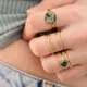 Edelstahl Vintage Naturstein Ring wasserdicht 18 Karat Gold PVC plattiert afrikanischen Türkis