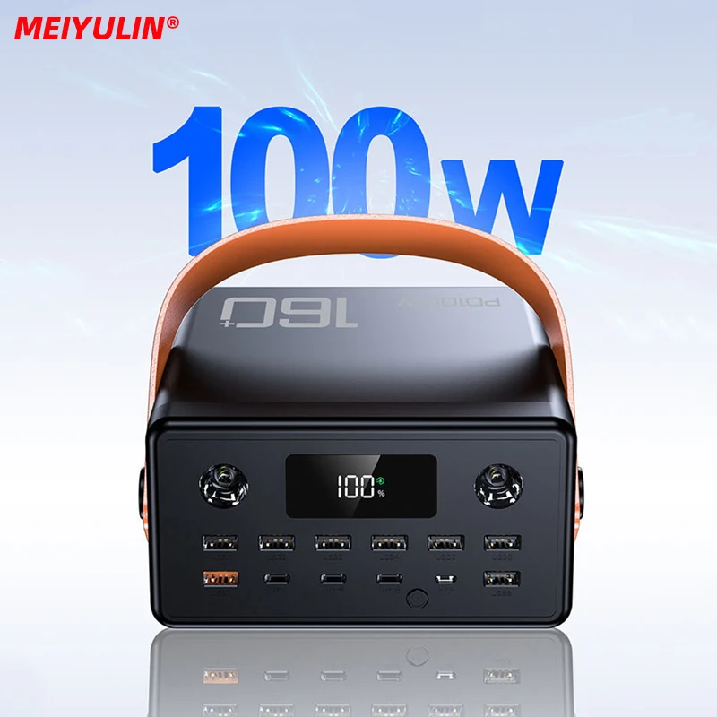 160000 mAh Tragbare Power Bank Station Schnellladegerät PD100W USB Typ-C Ports Externer Akku LED-Anzeige für iPhone Laptop Tablet Image