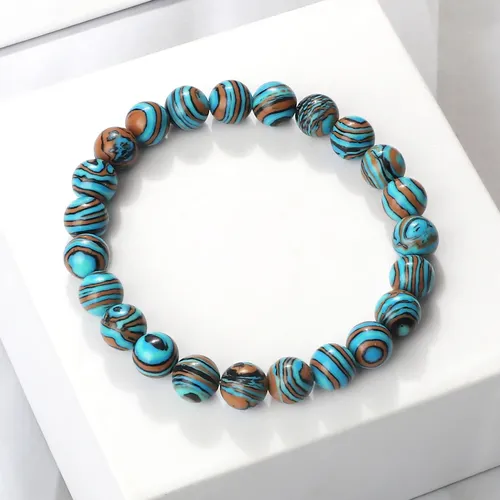 Neue Blau Malachit Naturstein Armbänder Frauen Männer Chakra Gebet Mala Buddhistischen Perlen