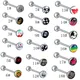 1 Stück Herren Zungen piercing Barden Piercing Zungen ringe für Frauen Edelstahl 19mm Tropf öl