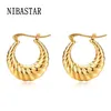 Mix Farbe Rose Gold/Gold/Silber Farbe Große Runde Bandohrring Für Frauen Edelstahl Hip Hop Ohrring frauen Geschenk