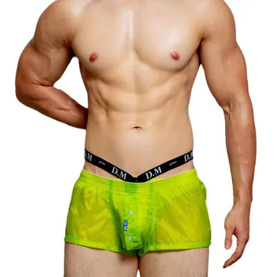 Herren-Boxerhose, niedrige Taille, modisch, einfarbig, schwarz, weiß, Heimhose, Sommer, kühl, dünne Unterwäsche Image