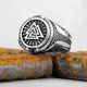 Nordischen Viking Celtic Knoten Rune Ring Edelstahl Schmuck Odin Symbol Amulett Charme Hiphop Rock