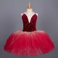 Rot lila Ballett Kleid Kinder Leistung Kostüme Ballett Kleid Tutu Rock mit verstellbaren Riemen