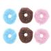 HOMEMAXS 12pcs Dog Chew Toy Plush Donut Shaped Squeaky Squeaking Sound Toy Plush Pet Puppy Toys Pets Bite Chewing Puppy Dog Toy (Coffee + Strawberry + Blue Each 4pcs)