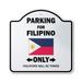 Parking For Filipino Only 10â€� x 10â€� Sign | Indoor/Outdoor Plastic | SignMission Designer Philippines Flag National Pride Love Novelty Gift Funny Joke Gag Road Garage