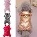 KAOU Pets Clothes Buckle Washable with Tow Ring Thickened Waterproof Windproof Non-allergic Four Leggings Pet Costume for Winter Silver