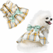 Dog Plaid Dress Bow Tie Puppy Princess Dress Spring Summer Autumn Classic Sleeveless Bow Knot Short Skirt Puppy Dress (XS Size)