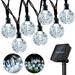 Outdoor String Lights Solar Powered Waterproof 23FT 50LED Crystal Globe Solar Twinkle String Lights for Outside Gazebo Yard Patio Tree Decoration [Warm yellow colored whiteã€‘