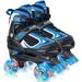Roller Skates for Boys Girls Kids 4 Sizes Adjustable Quad Skates with Illuminating Wheels Blue Size M