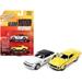 1969 Chevrolet Camaro SS Yellow and 1967 Chevrolet Camaro SS White Baldwin Motion Performance Set of 2 pieces 1/64 Diecast Model Cars by Johnny Lightning