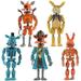 5PCS 5.5 New Action Figure Toys Gift Doll PVC Collectible Toys Set with Lights Joints MovableJoints Kids Xmas Gift