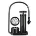 Mini Portable Tire Floor Pump High-pressure Foot Pump Bike MTB Tire Floor Inflator Foot Activated Floor Pump with Barometer (Black)