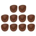 piaybook Bottle Sleeve 10Pcs Mini Cowboy Hat Plastic Mini Western Hat Cute Doll Hat Party Hats For Pretend Play Dollhouse Decoration Bottle Cover for Party Decorations Brown