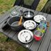 TOMSHOO 22pcs Camping Cookware Mess Kit Versatile Pot and Pan Cooking Set for Camping Hiking Survival Gear