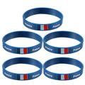 5PCS National Flag Printing Bracelet Eco-friendly Silicone Bracelet Country Flag Wristband Fashion Sports Bracelet for Women Men (France Capital and Small Letter Random Assorted Color)